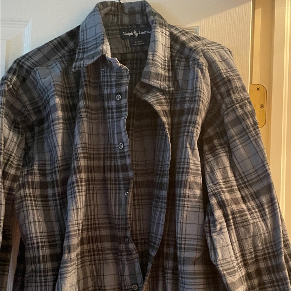 Ralph Lauren Gray and Black Checkered Shirt